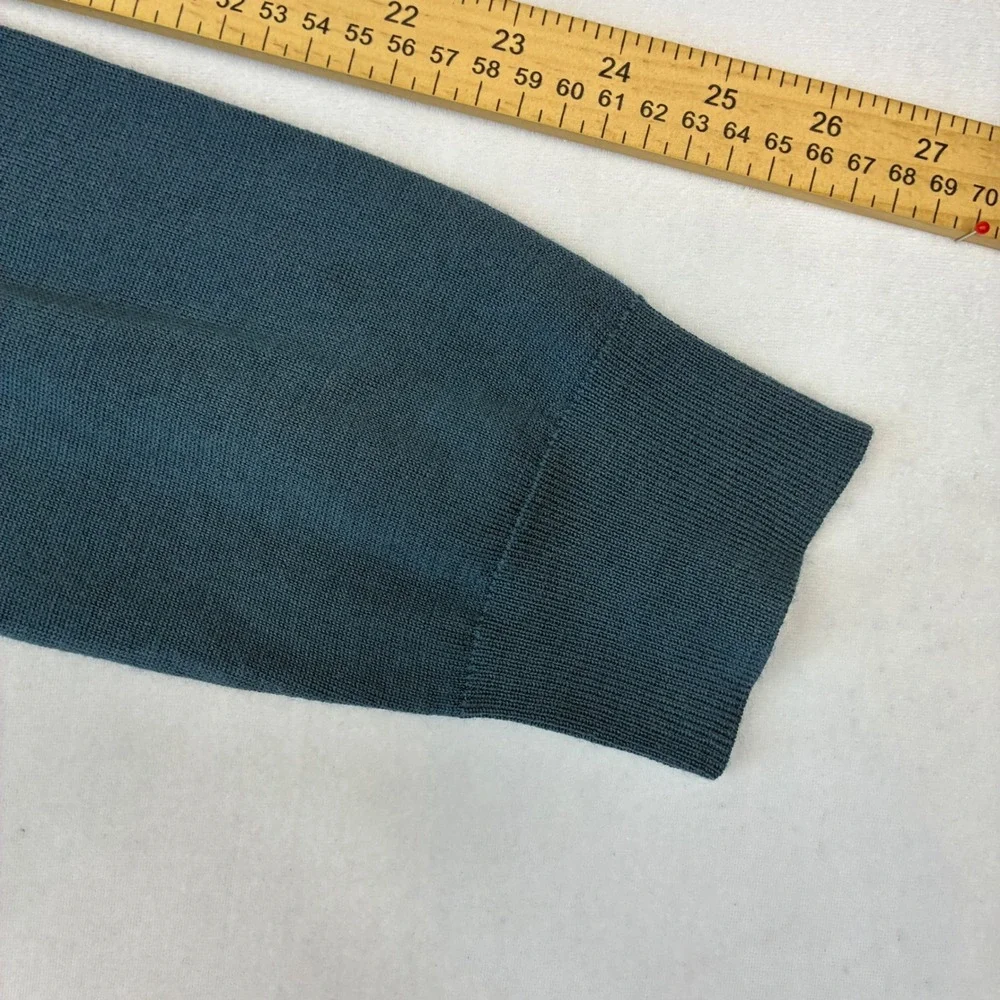 Banana Republic Sweater Men L Blue 100% Merino Wool Crew Neck Pullover NEW